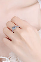 1 Carat Moissanite Platinum-Plated Ring – Timeless Sterling Silver Elegance-Bijou Crush