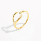 925 Sterling Silver Inlaid Zircon Open Ring-Bijou Crush