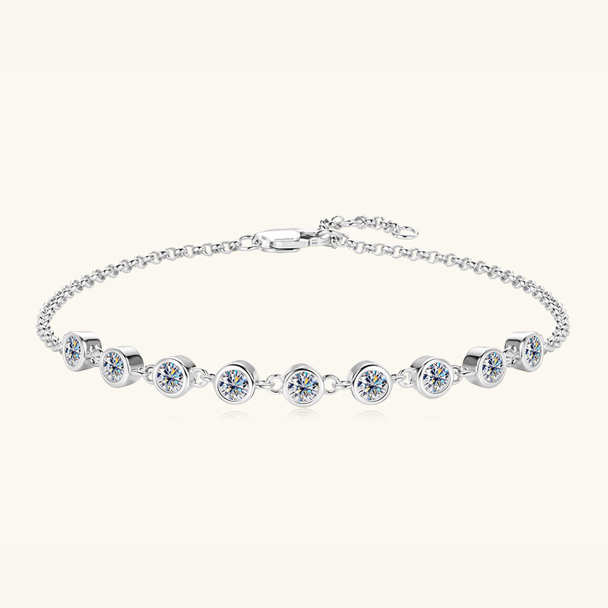 Inlaid Moissanite 925 Sterling Silver Bracelet-Bijou Crush