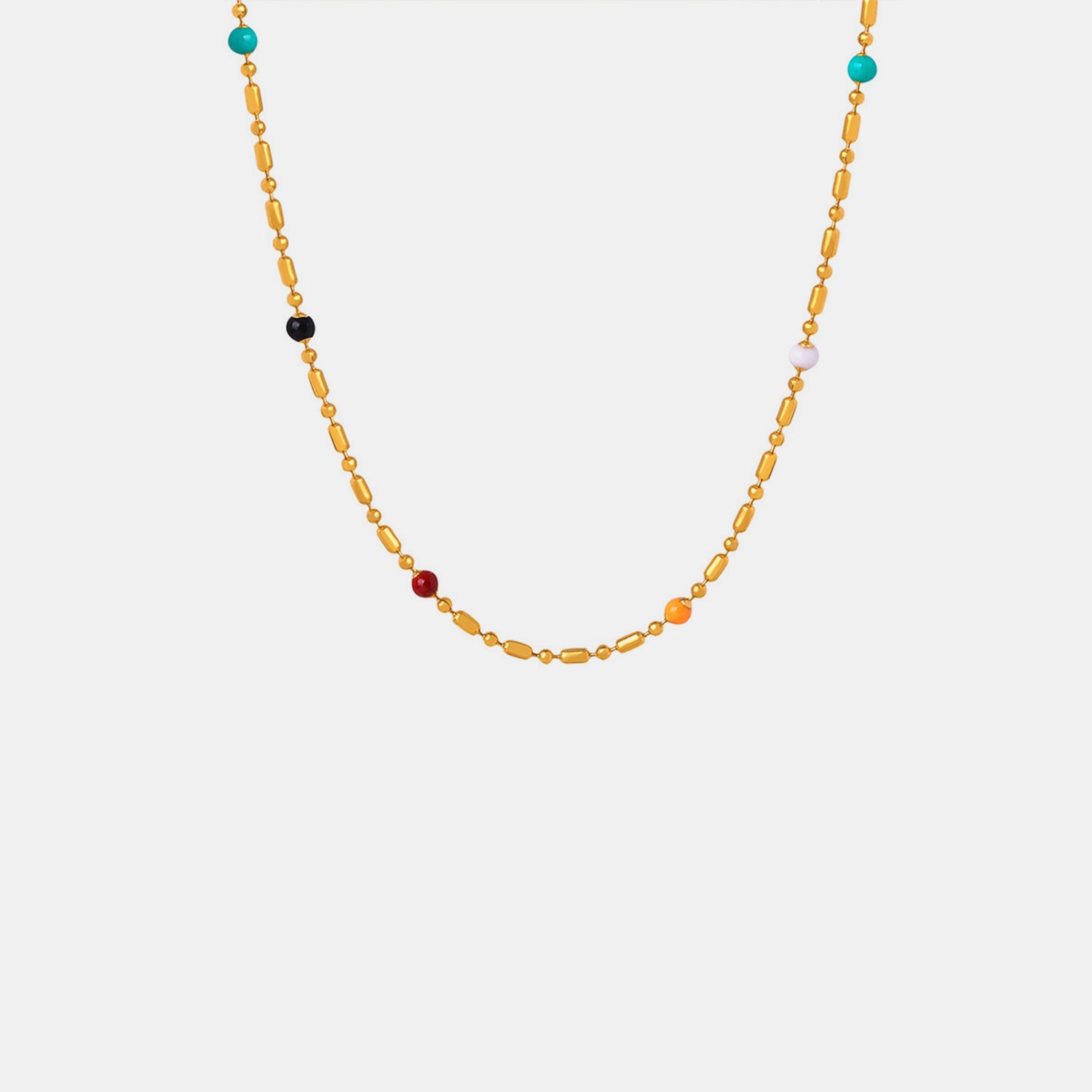18K Gold-Plated Oil Drip Bead Necklace-Bijou Crush