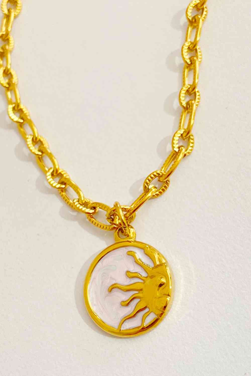 Round Pendant Stainless Steel Necklace-Bijou Crush