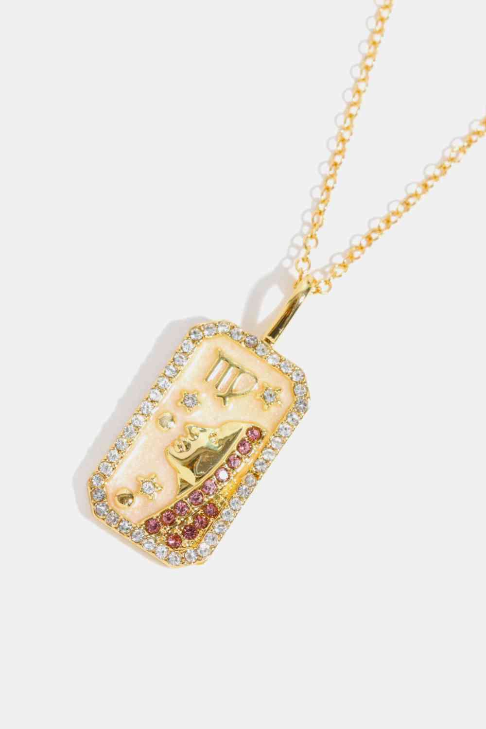 Rhinestone Constellation Pendant Copper Necklace-Bijou Crush