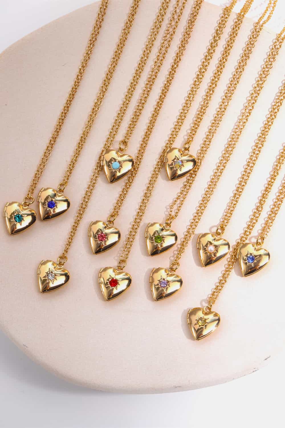 Zircon Heart Shape 14K Gold-Plated Pendant Necklace-Bijou Crush
