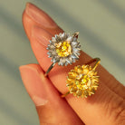 Sunflower Zircon 925 Sterling Silver Ring-Bijou Crush