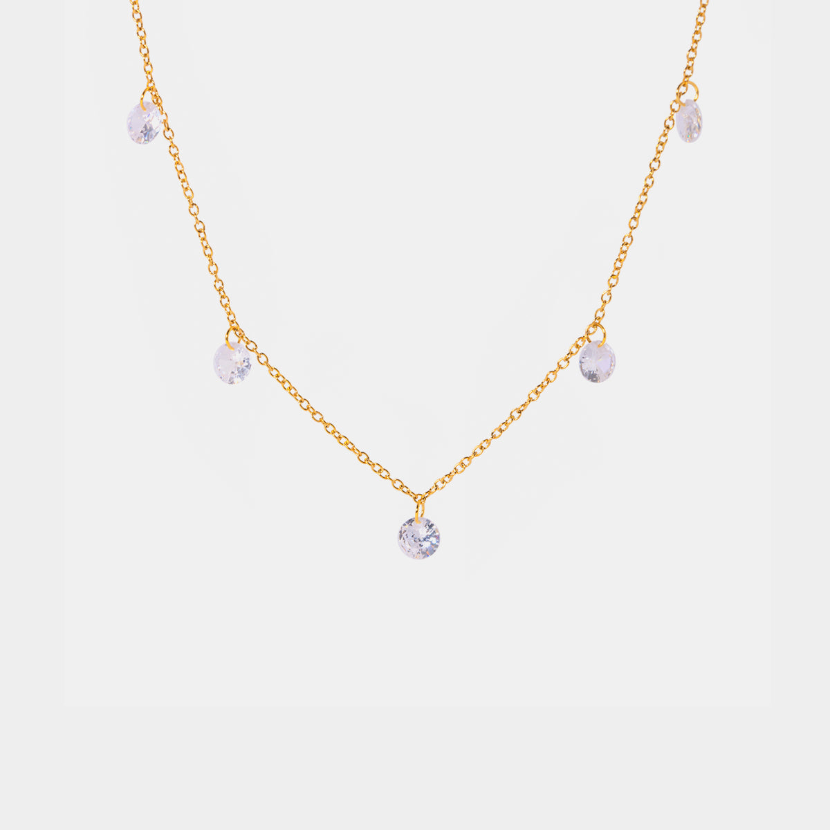 Stainless Steel Rhinestone Charm Necklace-Bijou Crush