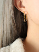 Double Trouble Titanium Steel Chain Earrings-Bijou Crush