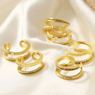 Gold-Plated Czech Diamond Double-Layered Ring-Bijou Crush