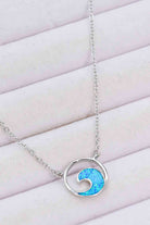 Opal Wave Pendant Necklace-Bijou Crush