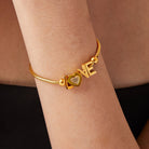 Titanium Steel Rhinestone Letter Bracelet-Bijou Crush