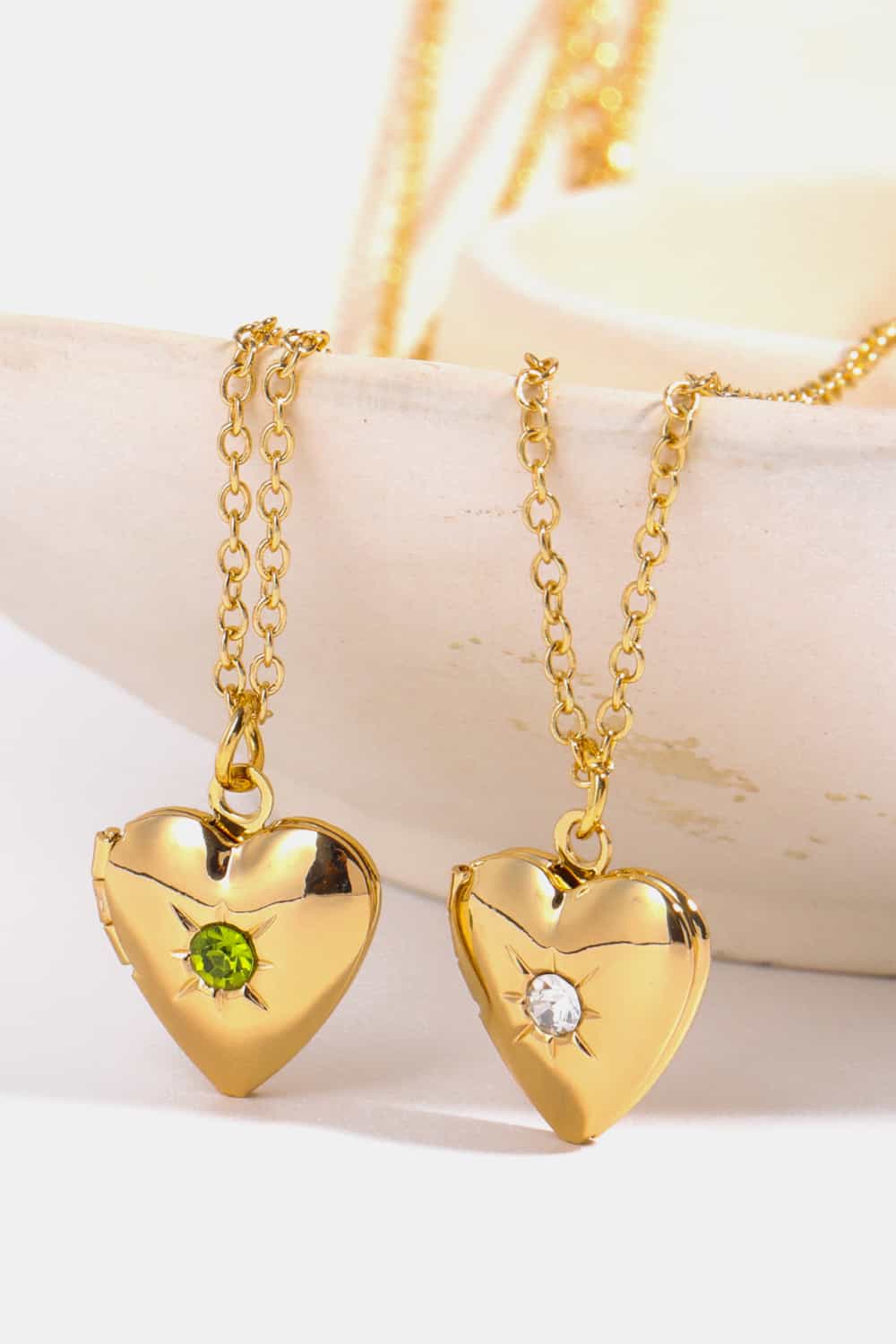 Zircon Heart Shape 14K Gold-Plated Pendant Necklace-Bijou Crush