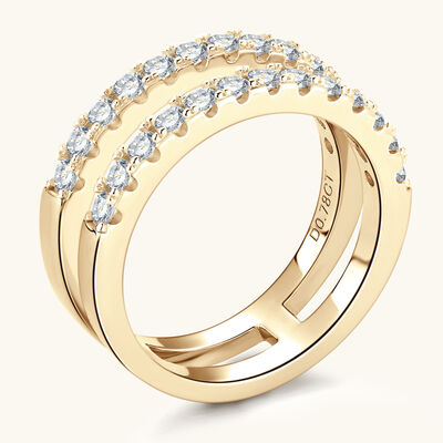 925 Sterling Silver Moissanite Double Layered Ring-Bijou Crush