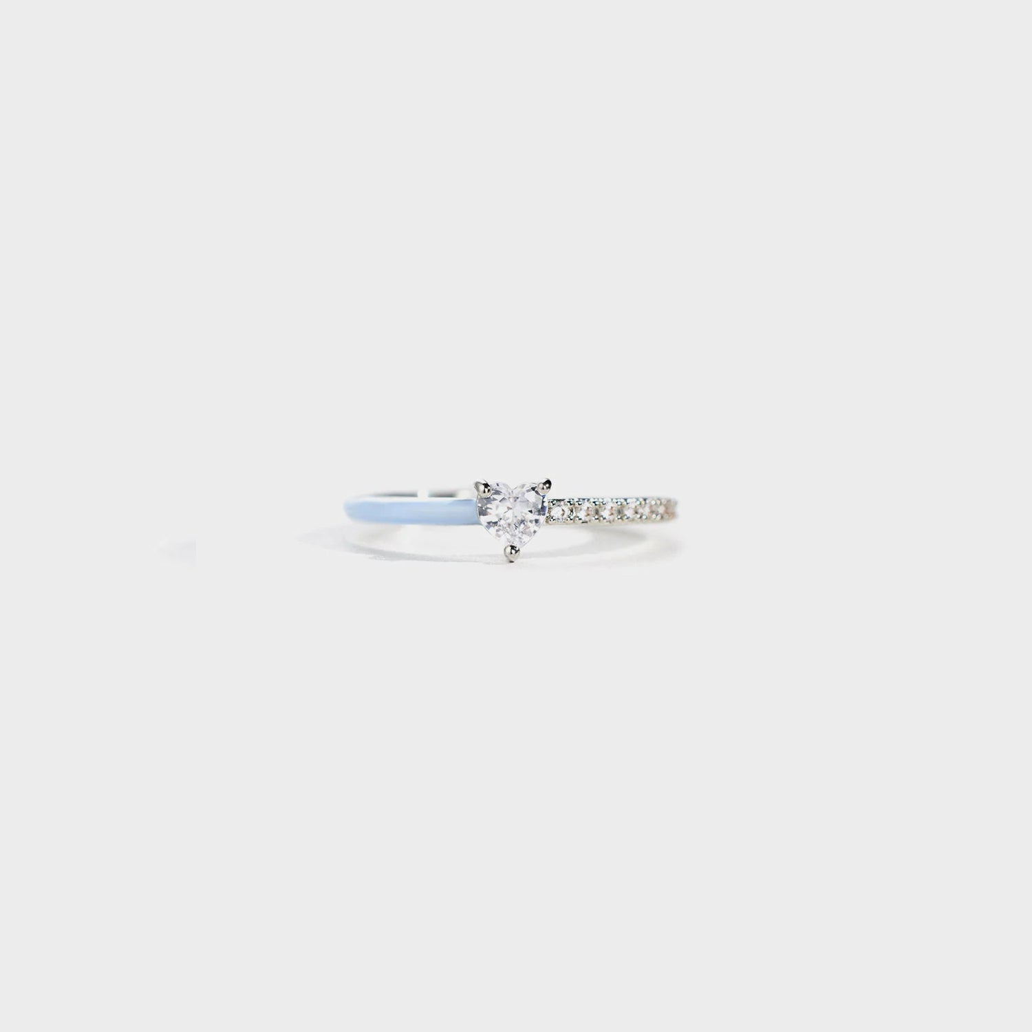 Heart Shape Inlaid Zircon Enamel Ring-Bijou Crush
