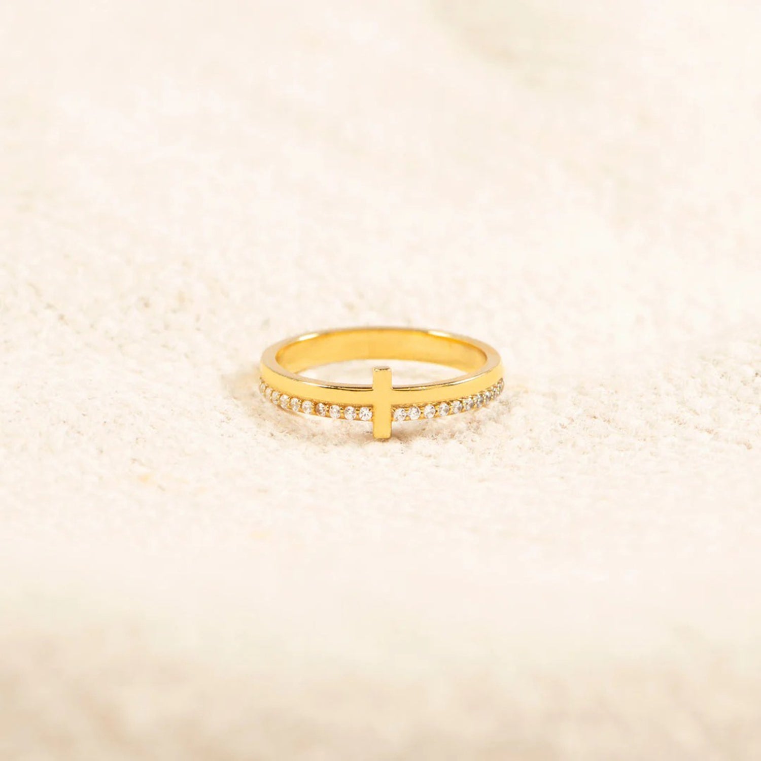 Zircon 925 Sterling Silver Cross Ring-Bijou Crush