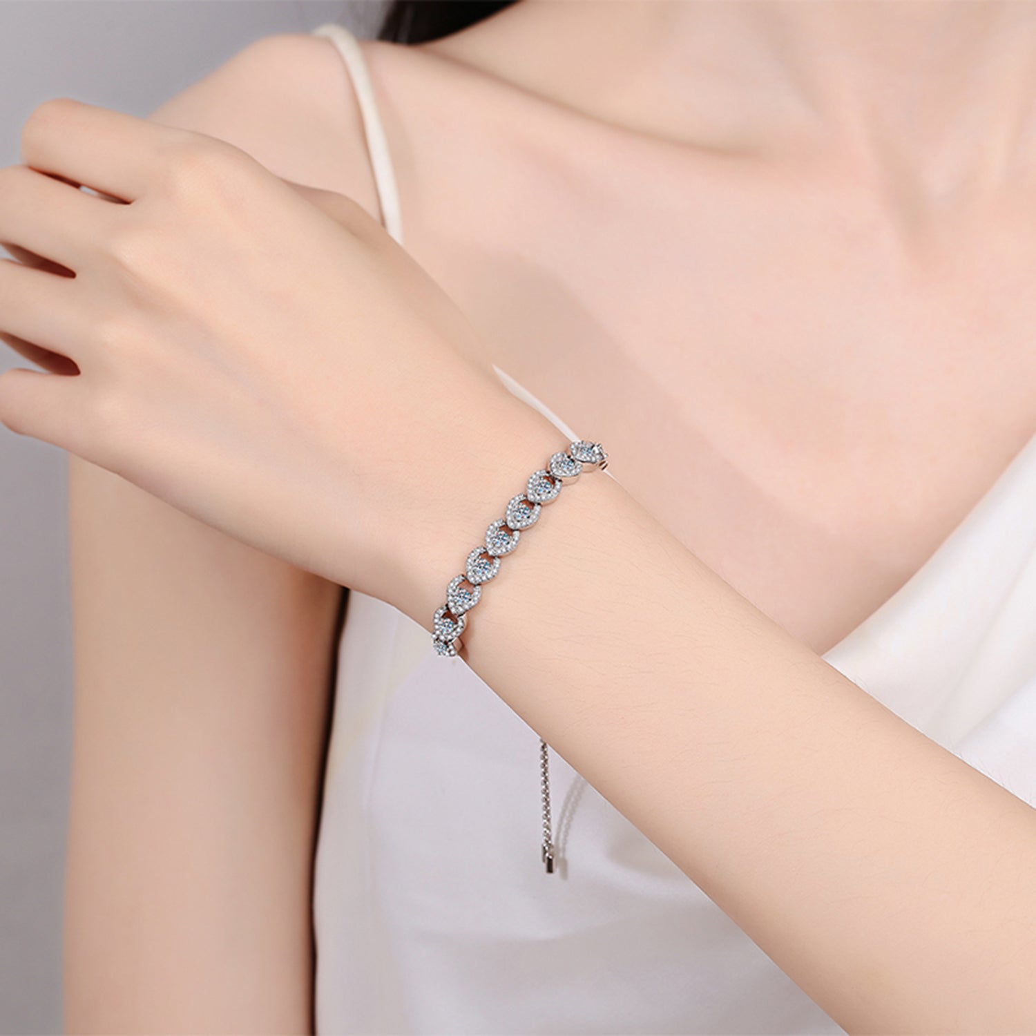 1 Carat Moissanite 925 Sterling Silver Bracelet-Bijou Crush