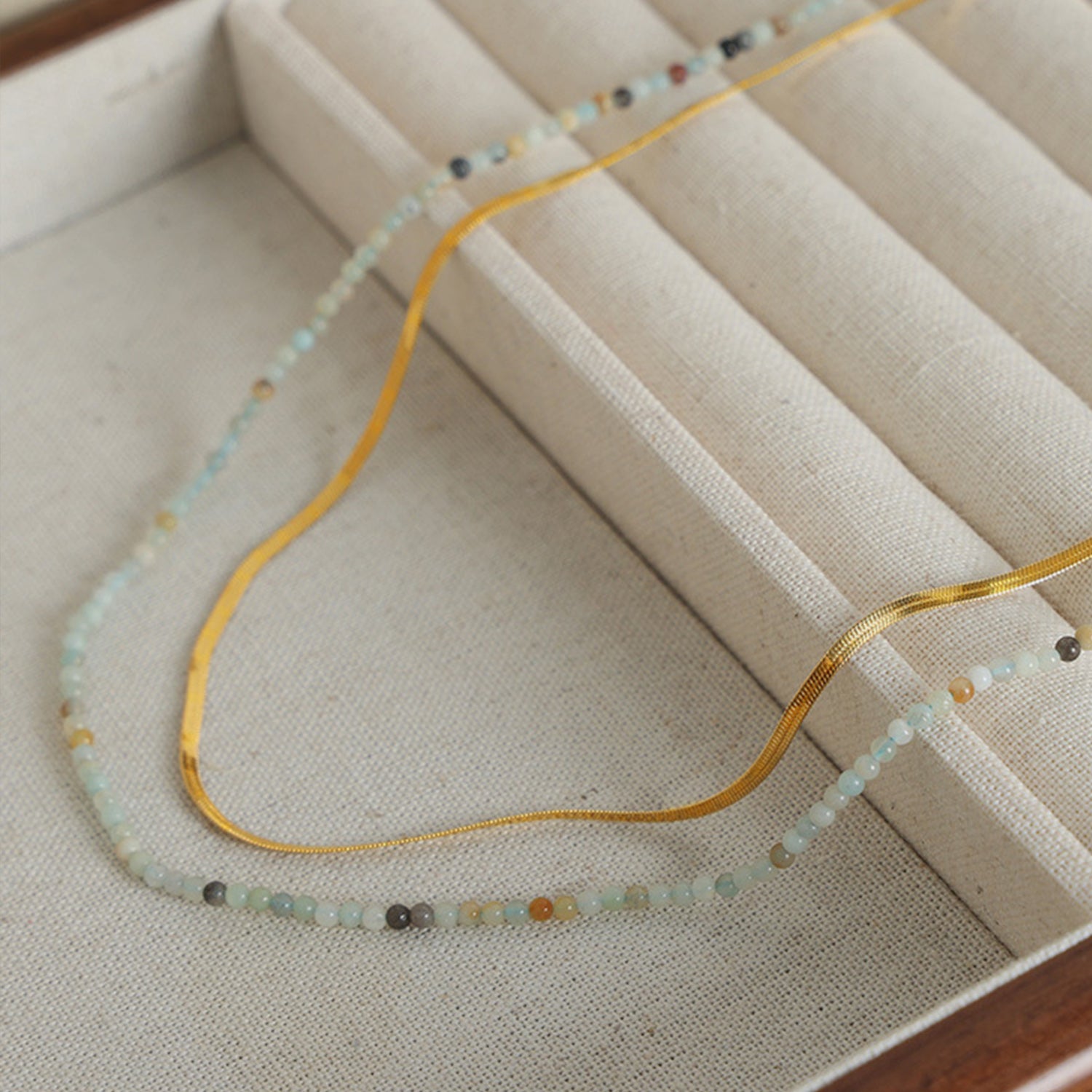 Beaded Titanium Steel Double-Layered Necklace-Bijou Crush