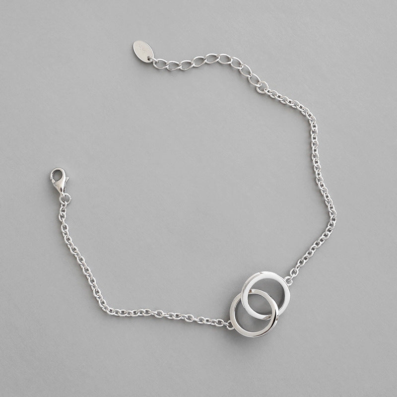 Party Double Loops Curb Chain 925 Sterling Silver Bracelet-Bijou Crush