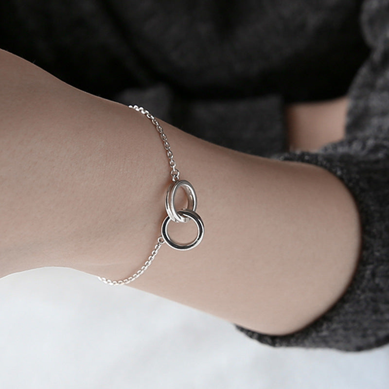 Party Double Loops Curb Chain 925 Sterling Silver Bracelet-Bijou Crush