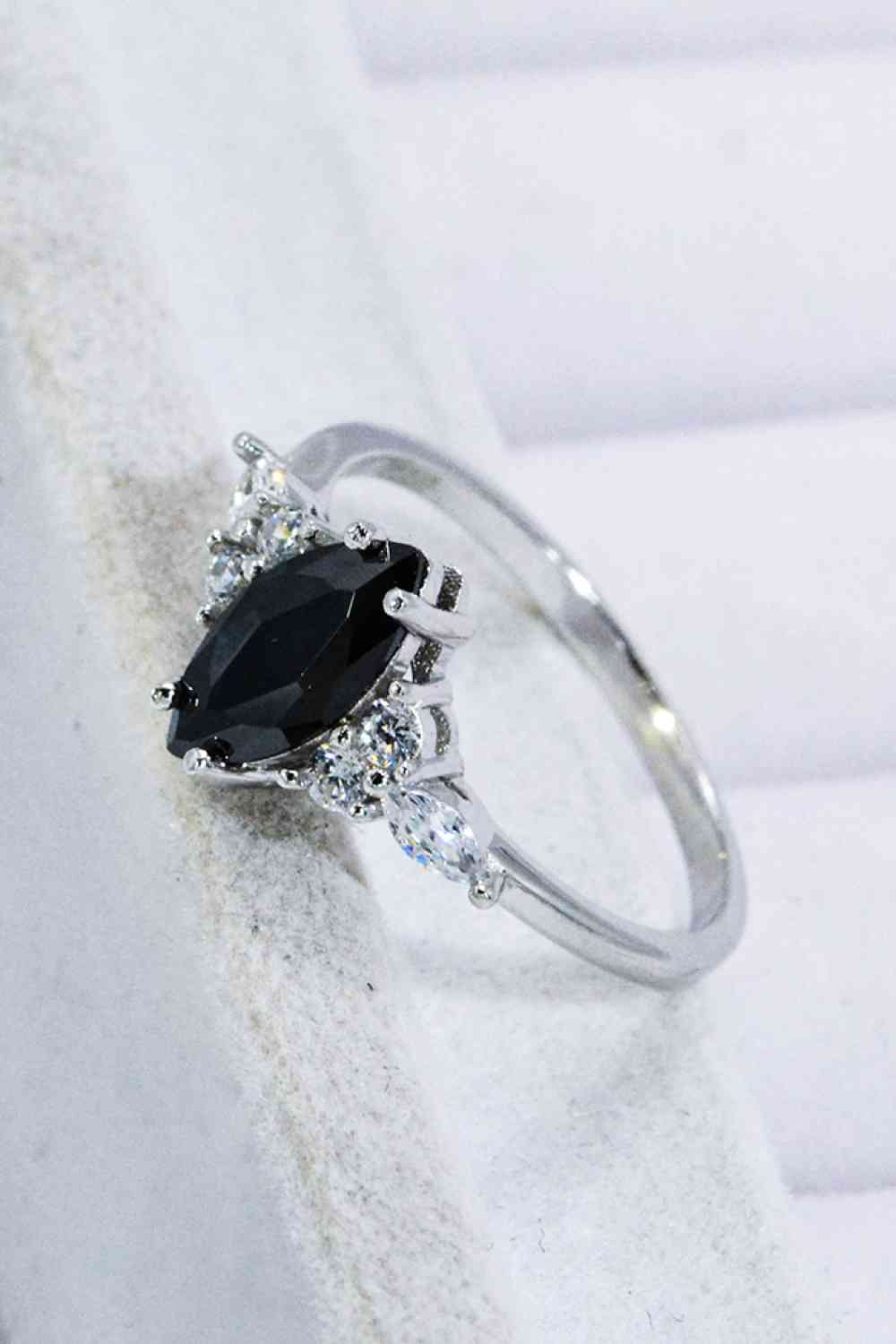 925 Sterling Silver Black Agate Ring-Bijou Crush
