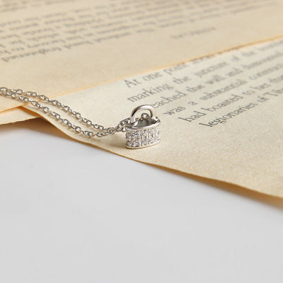 Gift CZ Lock Necklace – 925 Sterling Silver-Bijou Crush