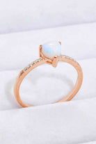 Natural Moonstone Heart 18K Rose Gold-Plated Ring-Bijou Crush