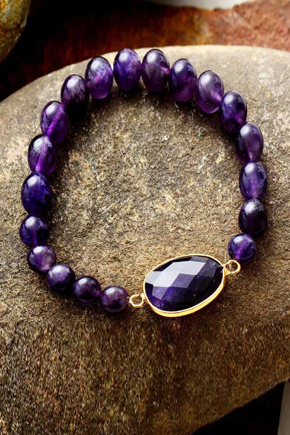 Handmade Amethyst Beaded Bracelet-Bijou Crush