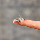 925 Sterling Silver Inlaid Zircon Lotus Shape Ring-Bijou Crush
