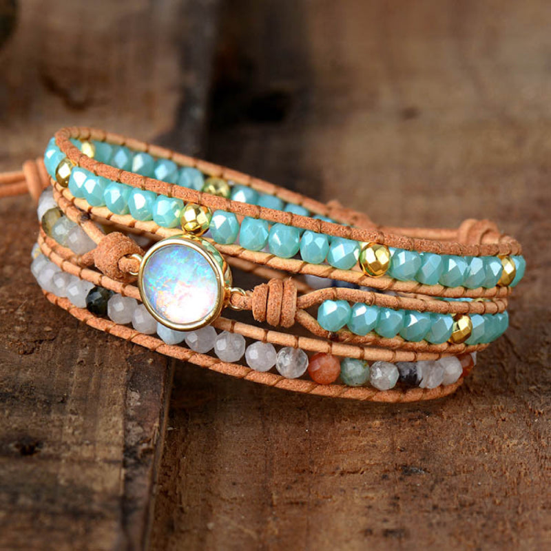 Opal Beaded Layered Bracelet-Bijou Crush