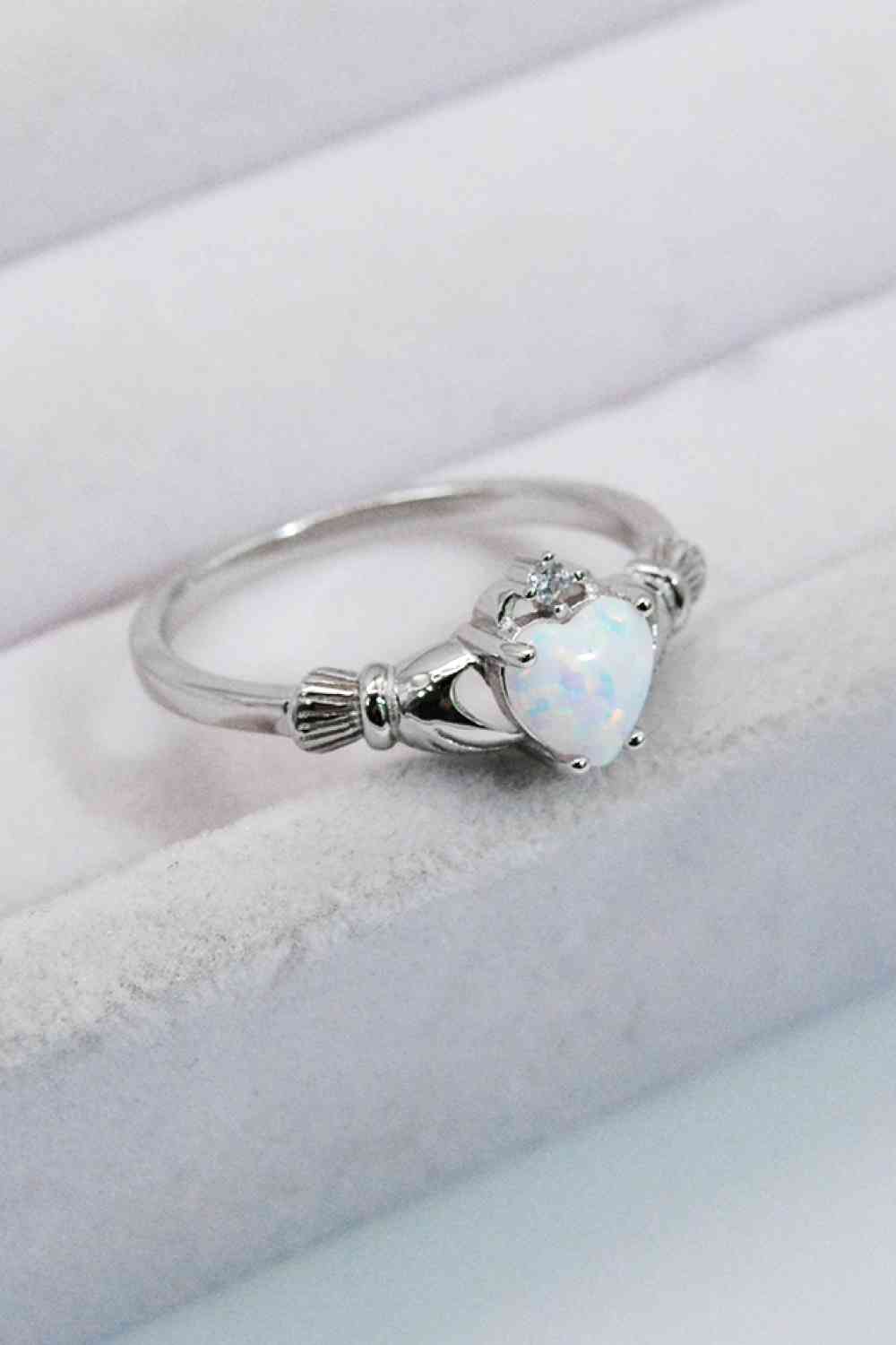 925 Sterling Silver Heart Opal Ring-Bijou Crush