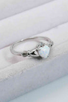925 Sterling Silver Heart Opal Ring-Bijou Crush