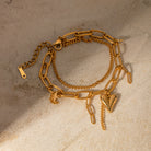 Stainless Steel Double Layered Charm Bracelet-Bijou Crush