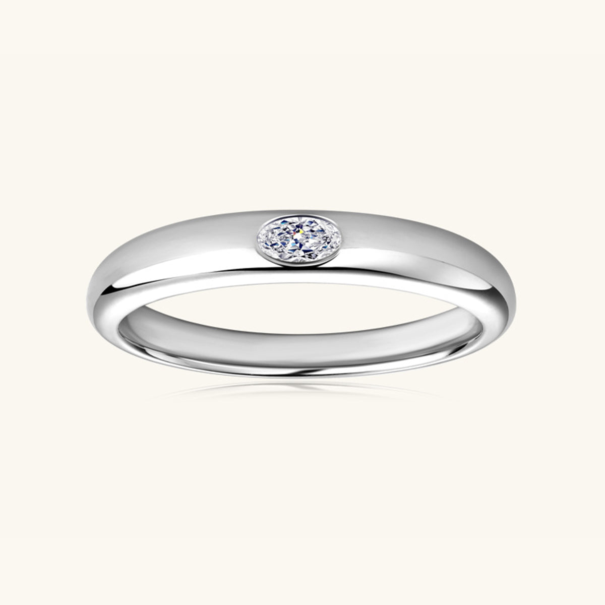 925 Sterling Silver Inlaid Moissanite Ring-Bijou Crush
