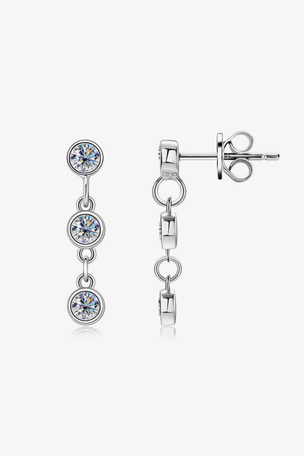 Moissanite 925 Sterling Silver Drop Earrings-Bijou Crush