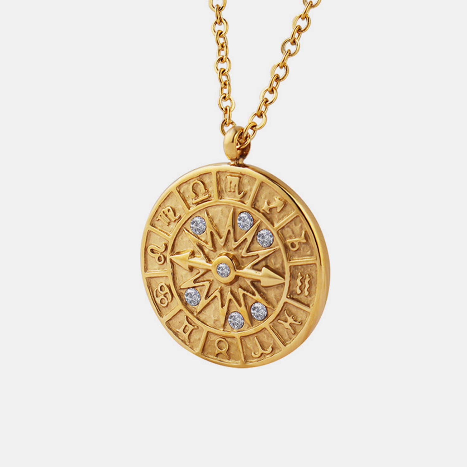 Zircon Titanium Steel Timepiece Shape Necklace-Bijou Crush