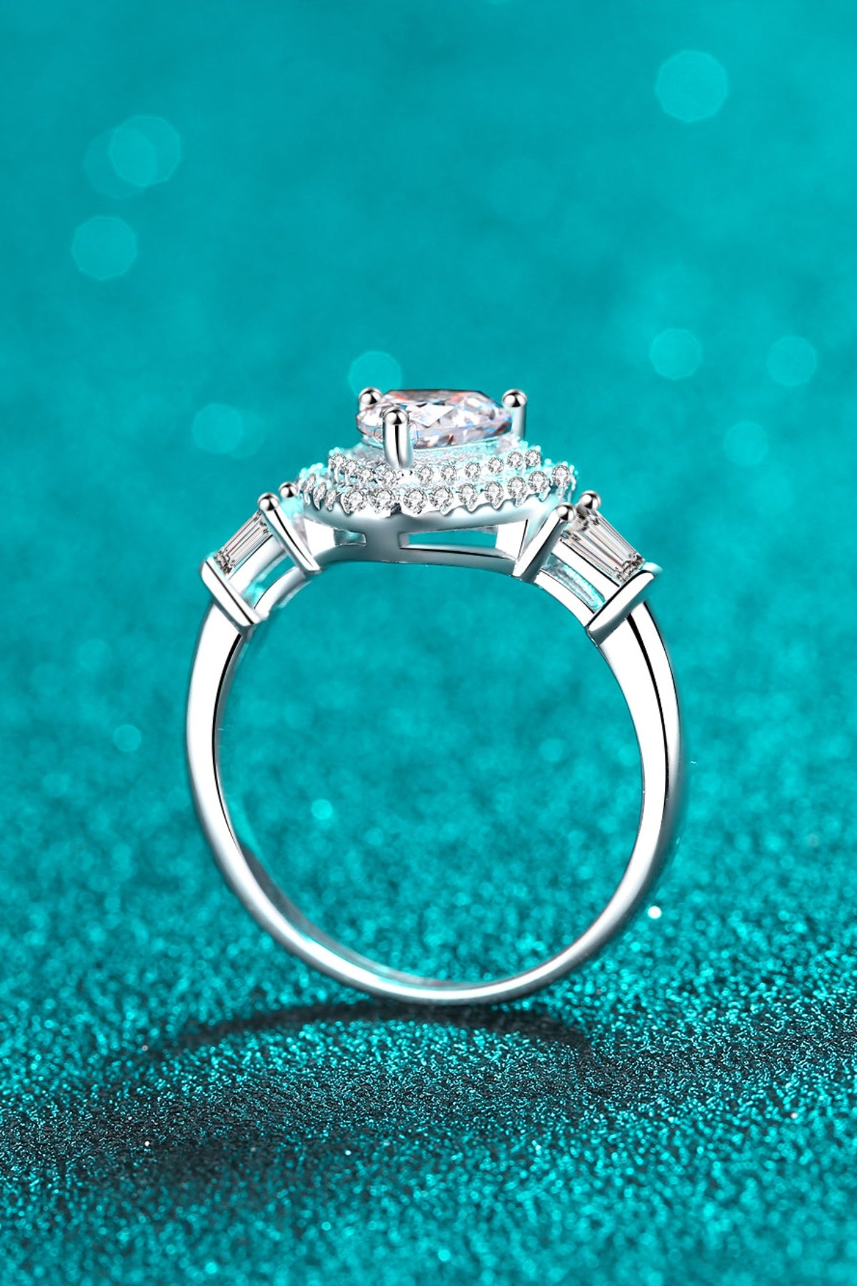 1 Carat Moissanite Heart Ring – Platinum-Plated 925 Sterling Silver-Bijou Crush