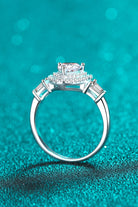 1 Carat Moissanite Heart Ring – Platinum-Plated 925 Sterling Silver-Bijou Crush