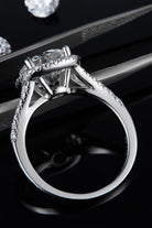 3 Carat Moissanite Halo Ring - 925 Sterling Silver-Platinum-plated-Bijou Crush
