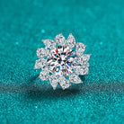5 Carat Moissanite 925 Sterling Silver Flower Shape Ring-Bijou Crush