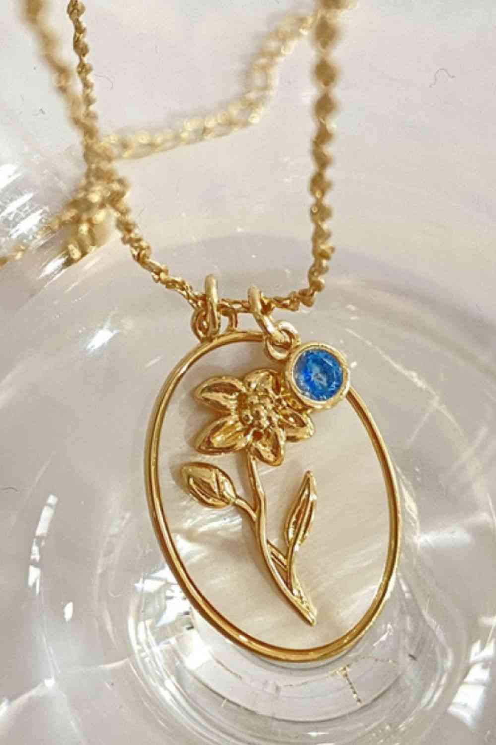 Flower Shell Pendant Copper Necklace-Bijou Crush