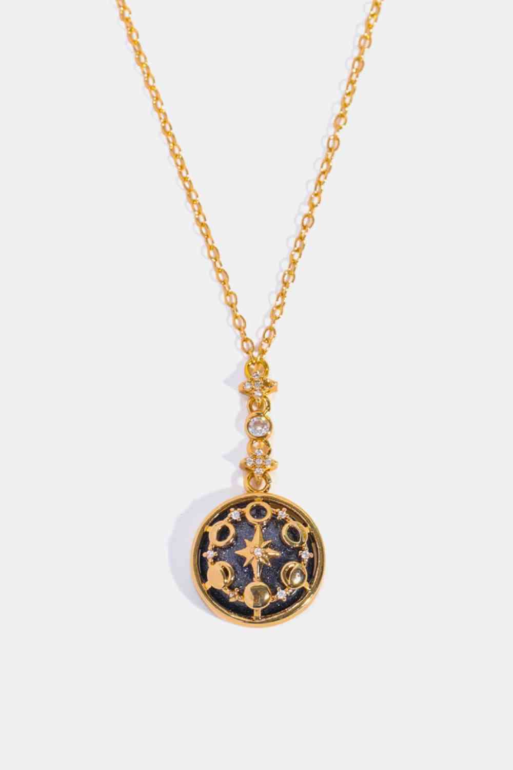 Vintage Blue Sandstone Pendant Copper Necklace-Bijou Crush