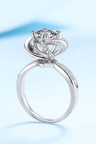2 Carat Moissanite Floral 925 Platinum-Plated Ring-Bijou Crush