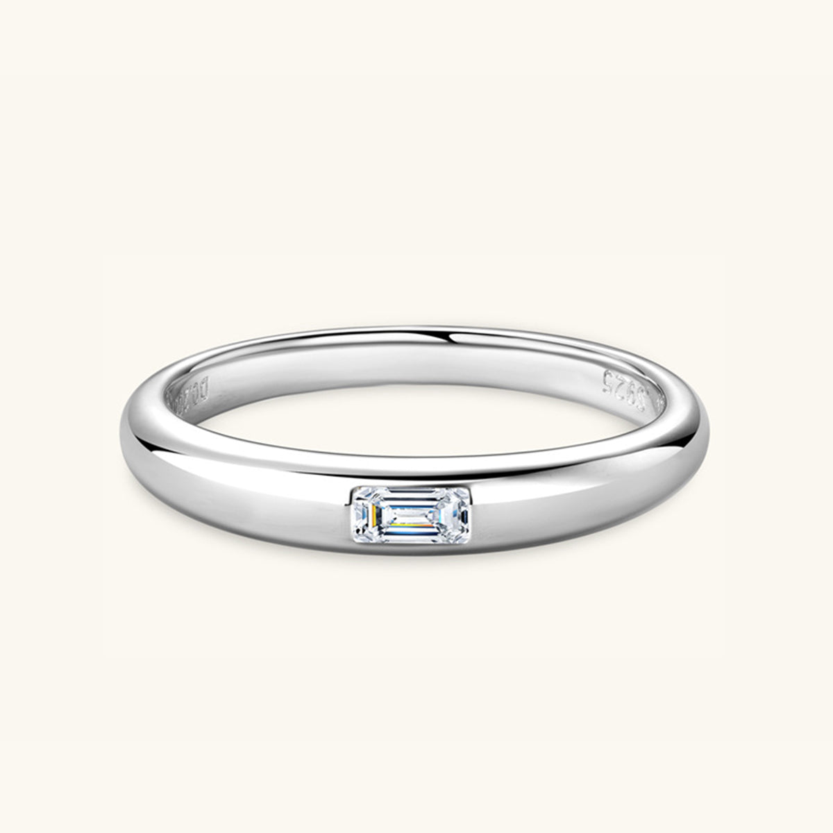 925 Sterling Silver Inlaid Moissanite Ring-Bijou Crush