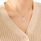 Butterfly Square Titanium Steel Pendant Necklace-Bijou Crush
