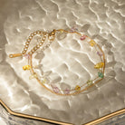 Natural Stone Double Layered Bracelet - 18K Gold-Plated-Bijou Crush