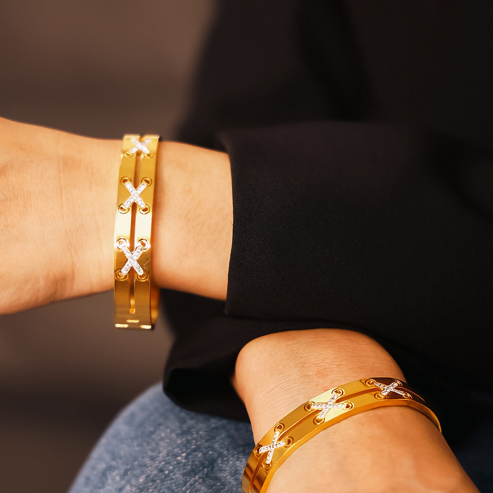 18K Gold-Plated Czech Diamond Bracelet-Bijou Crush