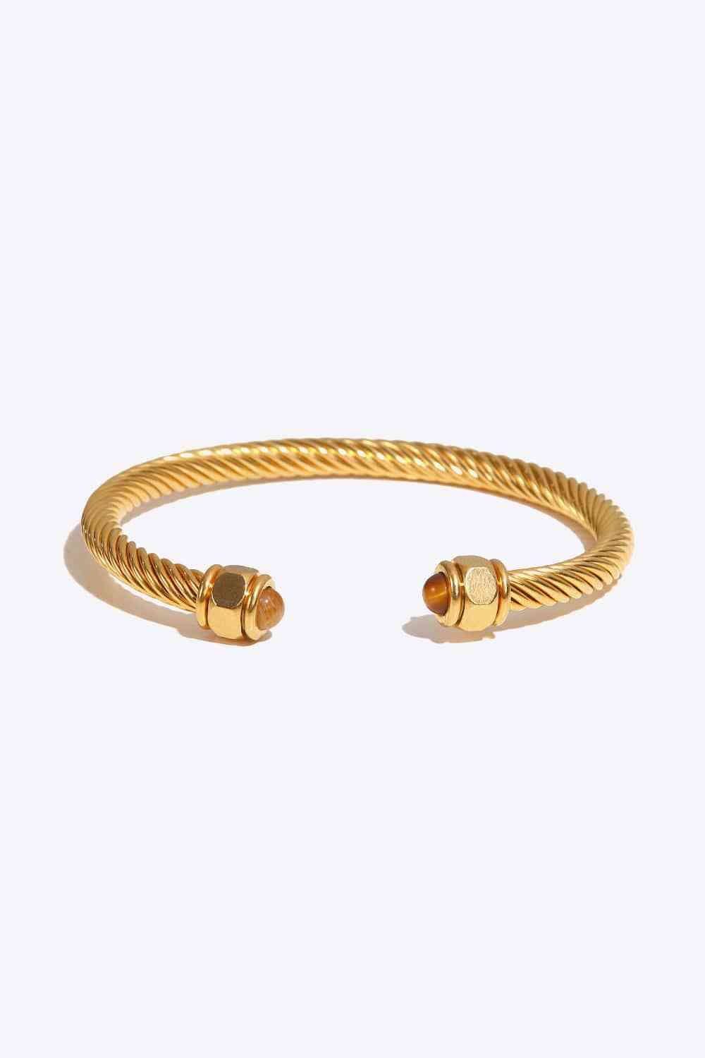 Stainless Steel Twisted C-Shaped Bracelet-Bijou Crush