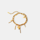 Stainless Steel Double Layered Charm Bracelet-Bijou Crush