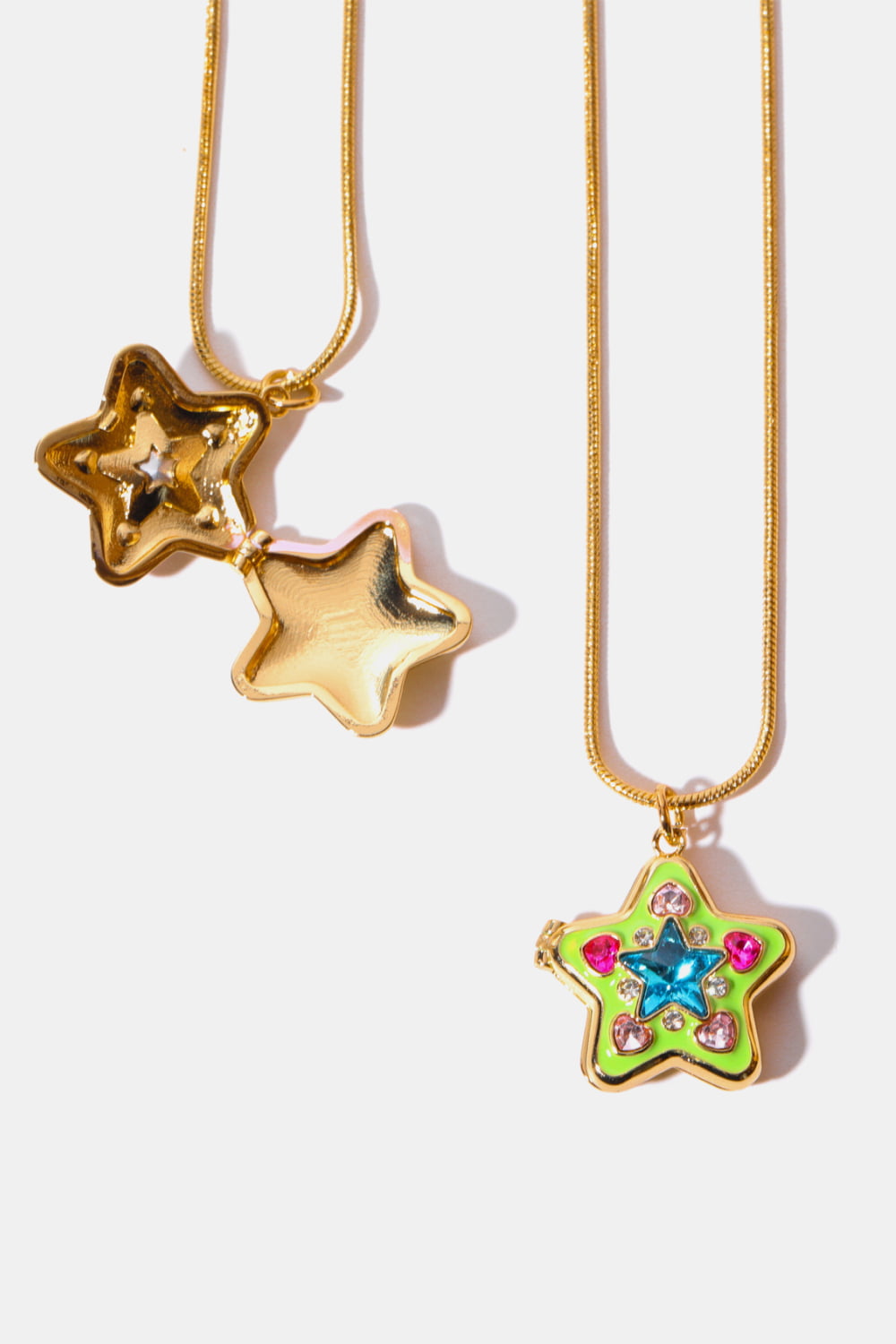 Rhinestone Decor Star Box Pendant Necklace-Bijou Crush
