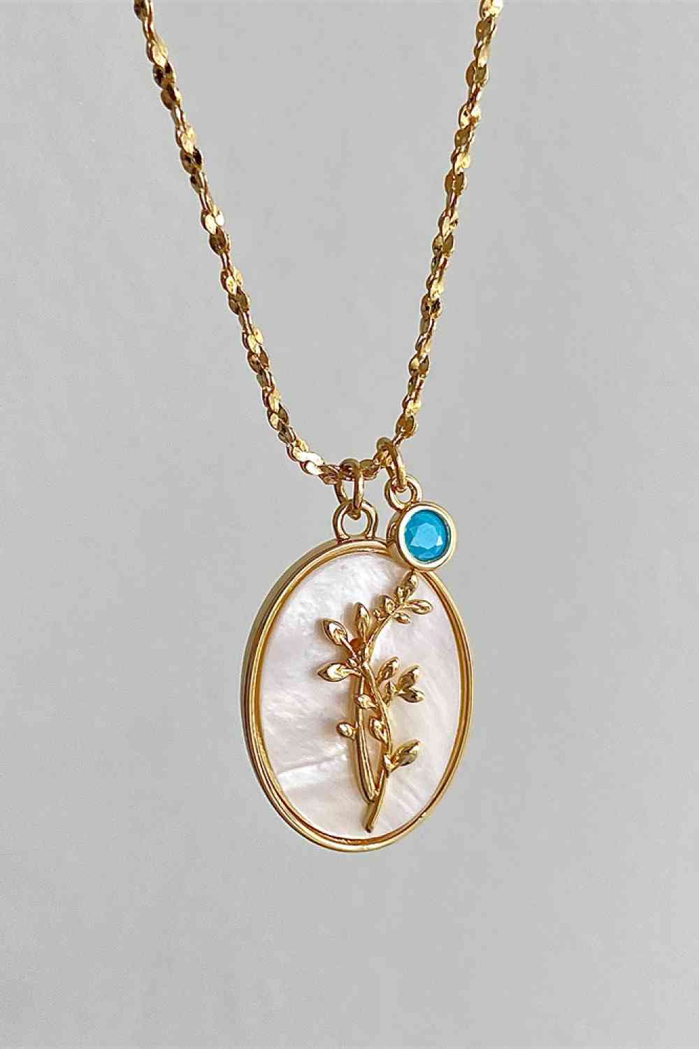 Flower Shell Pendant Copper Necklace-Bijou Crush