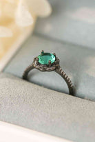 Paraiba Blue Zircon Flower Shape Ring-Bijou Crush