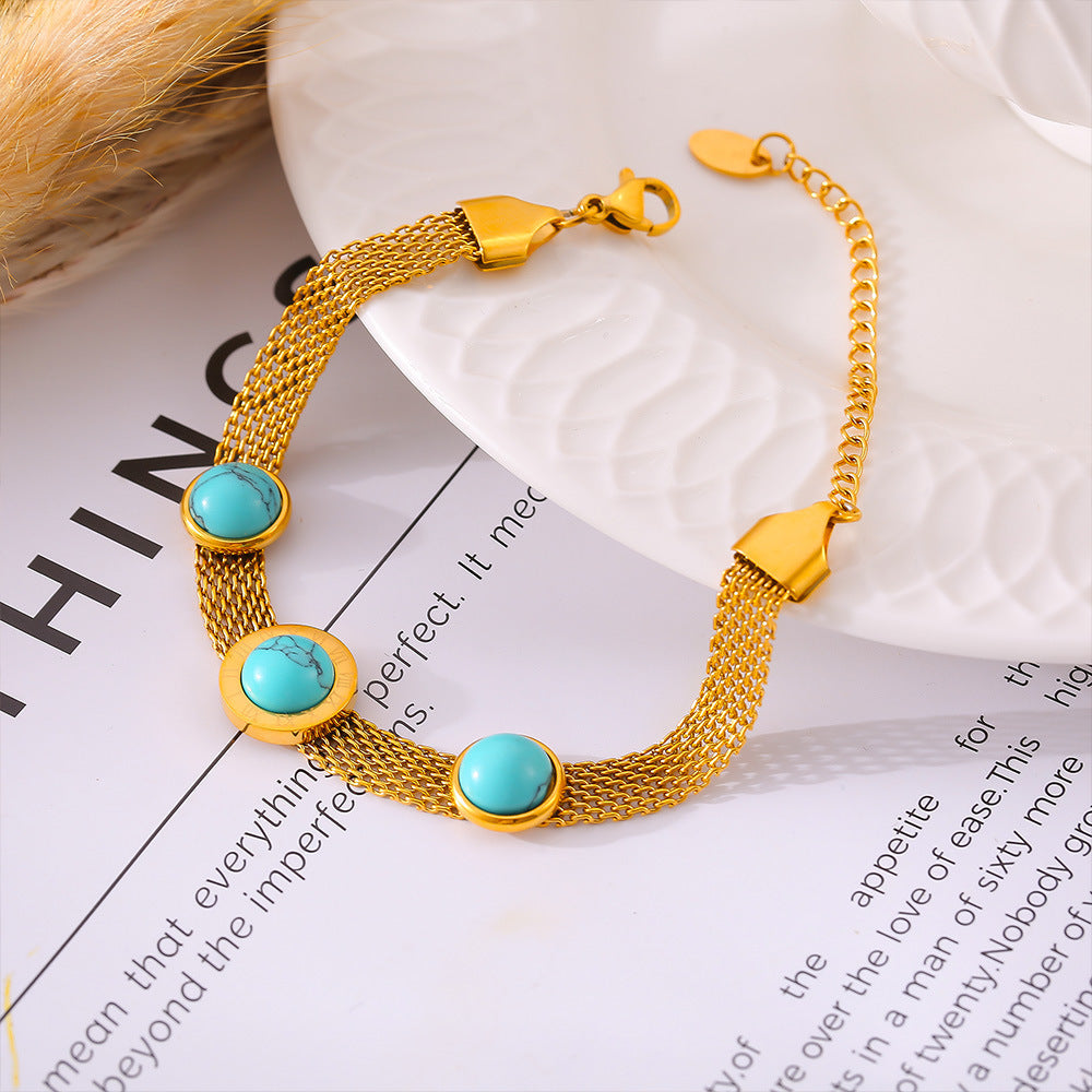 Turquoise Titanium Steel Bracelet-Bijou Crush